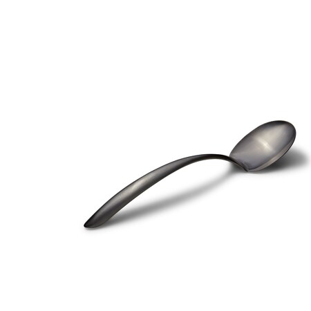 Bon Chef Ez Use Banq Svng Solid Spoon W/Hollow Cool Hndl 13.5" 2 Oz. - Black Matte 9457BM